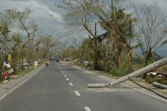 フィリピン台風の跡