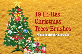 19 Christmas Tree Clip Art Photoshop Brushes | Best Free PS Brushes Online