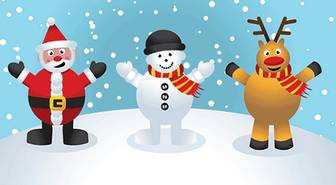 Free Christmas Vectors - Santa, Snowman and Reindeer - Patternhead
