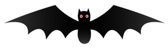 Cute Black Halloween Bat - Free Clip Art