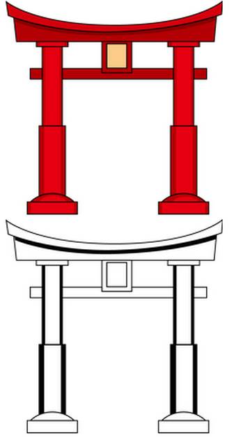 神社の鳥居 フリーweb素材のイラスト 画像集めてみた ページ 2 2 Naru Web