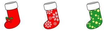 クリスマスの靴下、くつした、くつ下、長靴、長ぐつ、ながぐつのイラスト