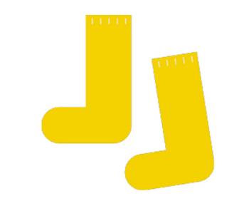 靴下（黄色）のシンプルイラスト | イラストK