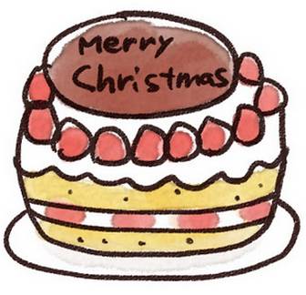 クリスマスケーキのイラスト「苺ケーキ」: ゆるかわいい無料イラスト素材集