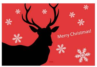 トナカイのクリスマスカードのイラスト素材｜dakImage（ダックイメージ）
