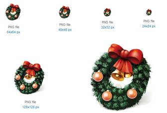Christmas Wreath Icon - Easy New Year Icons - SoftIcons.com