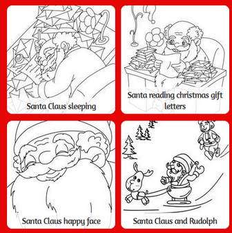 SANTA CLAUS coloring pages : 53 Xmas online coloring books and printables