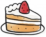 苺のショートケーキのイラスト（お菓子） 
