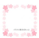 桜のフレーム飾り枠・ピンク色