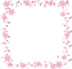 正方形　桜のフレーム枠