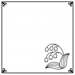 スズラン(白黒)/いろいろな花モチーフの無料イラスト/枠・ふきだし素材