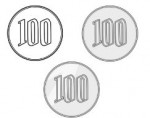 » お金のフリーイラスト素材/100円玉硬貨カラーと白黒（モノクロ） | 可愛い無料イラスト素材集