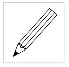 鉛筆のイラスト（白黒） — POP・イラスト素材　無料ダウンロード