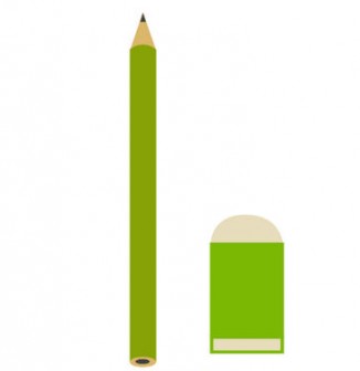 鉛筆と消しゴムの無料イラスト（オーフリー写真素材）