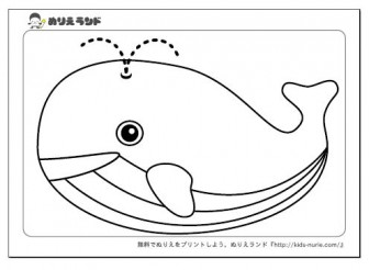 クジラ-ぬりえ無料ダウンロード-