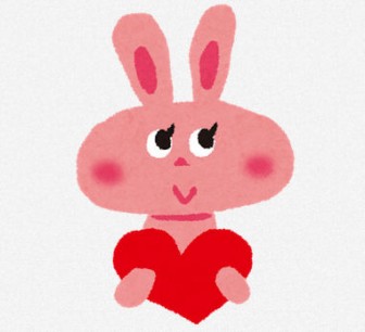 バレンタインのイラスト「ウサギとハート」 | 無料イラスト かわいいフリー素材集 いらすとや