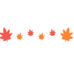 秋の紅葉ライン飾り罫線イラスト